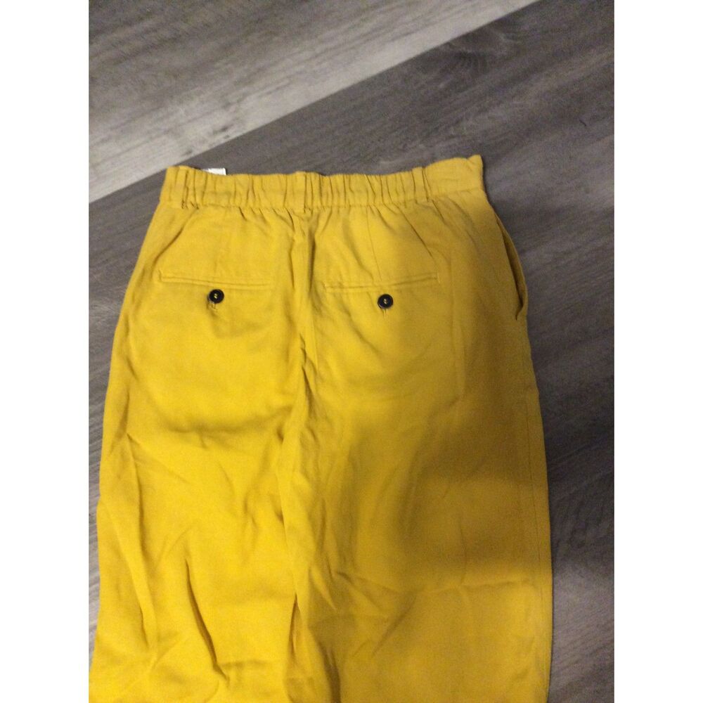 Golden Yellow Lyocell Pants XS Zara Cuffed Womens - Picture 5 of 5
